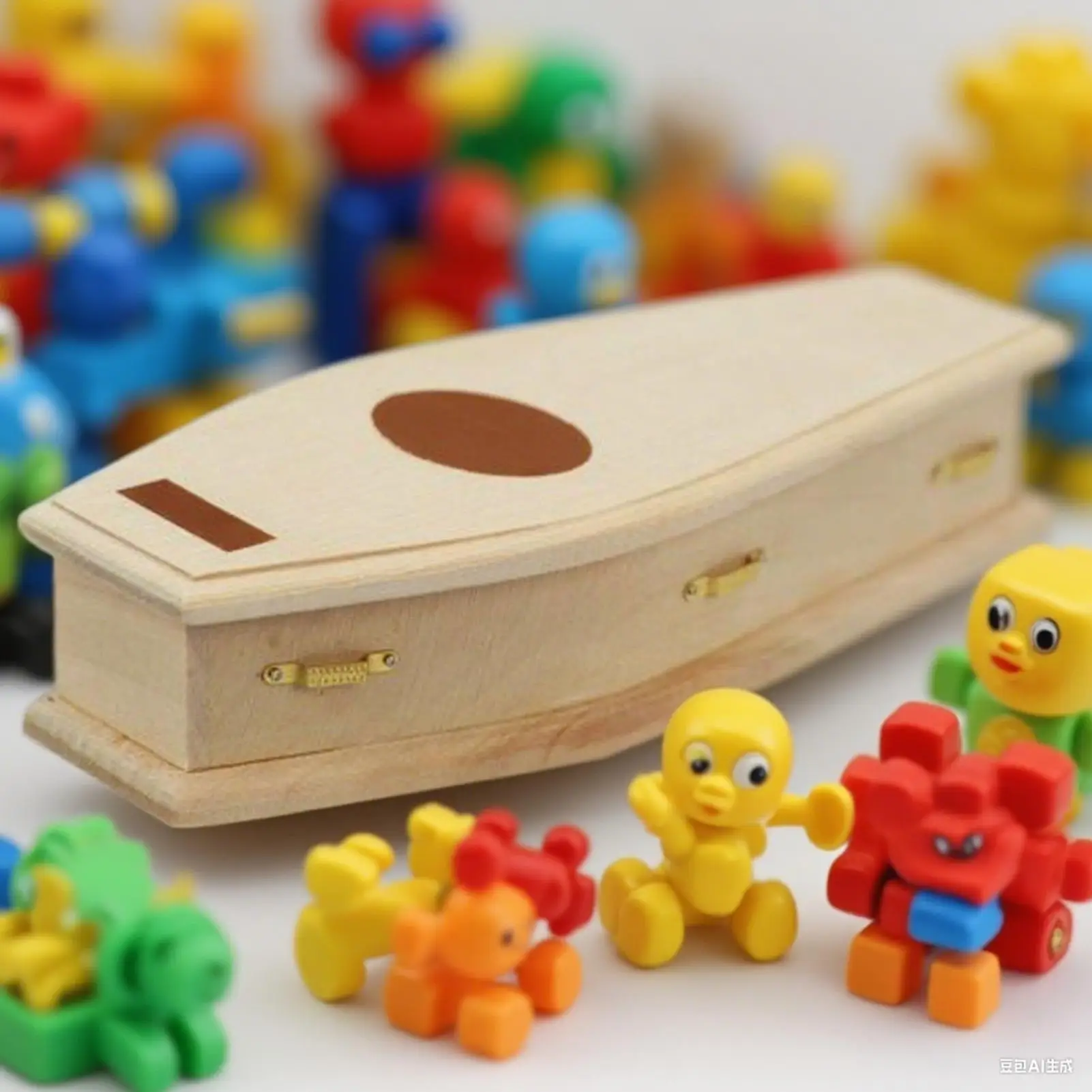 Mini Coffin Doll House Decoration Furnishings Unfinished Wood Mini Coffin Model Decorative Doll House Furniture For Display