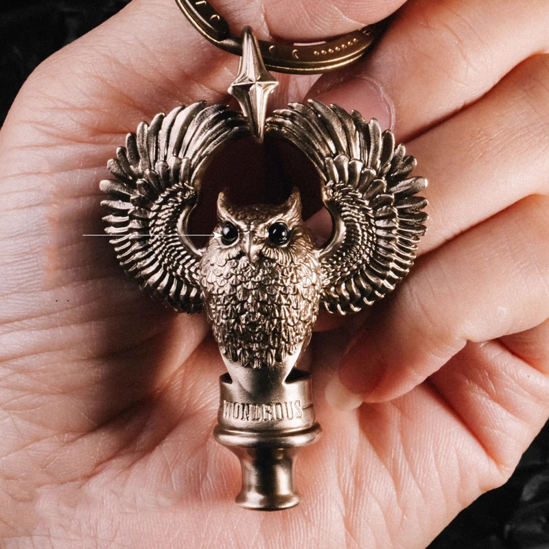 أداة سلسلة المفاتيح المحمولة EDC الرجعية البومة صافرة #3