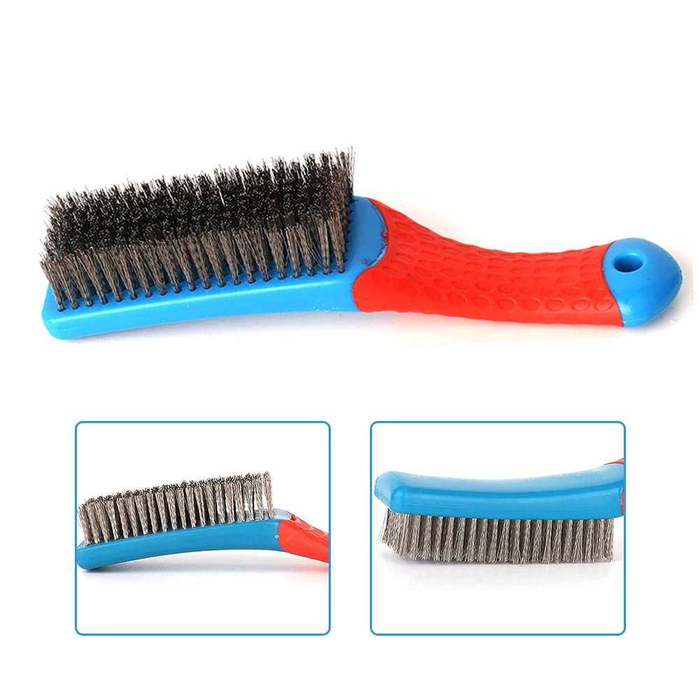 160mm Wire Brush Duty Stainless Bristles With Plastic Handle Grip For Rust Wielding Slag Dirt & Paint Scrubbing With Deep Cleani