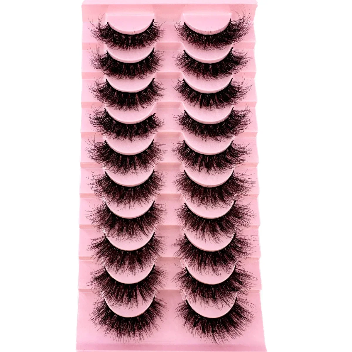 AMSDCN 10 Paar künstliche Nerzwimpern, natürlich, flauschig, dick, lang, verlängert, dramatische falsche Wimpern für Make-up