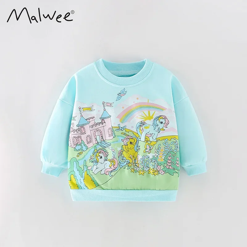 Girls sweater fall new middle and small children casual printing long-sleeved bottoming shirt  kids clothes girls