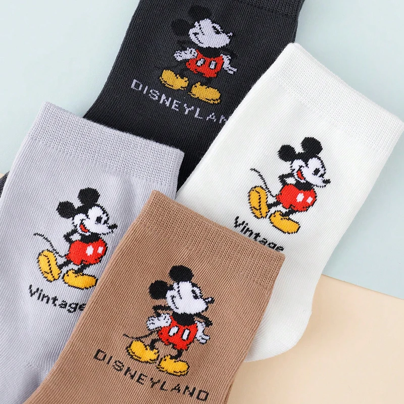 4/8 Pairs Four Seasons Unisex Color Blocked Striped Fashion Cartoon Pattern Versatile Soft Casual Breathable Mid Tube Socks