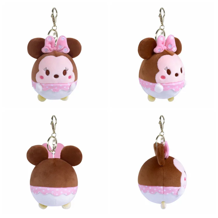 Bonito disney mickey mouse minnie chaveiro de pelúcia bonecas pato donald margarida macio recheado chaveiro brinquedo