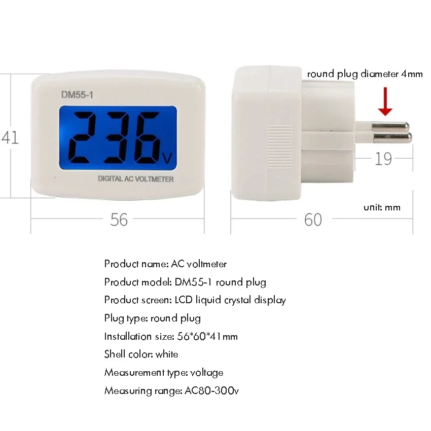 AC 80-300V LCD Digital Voltmeter Voltage Measuring Monitor, AC 110V 220V Voltage Panel Power Line Volt Test Monitor Gauge Meter