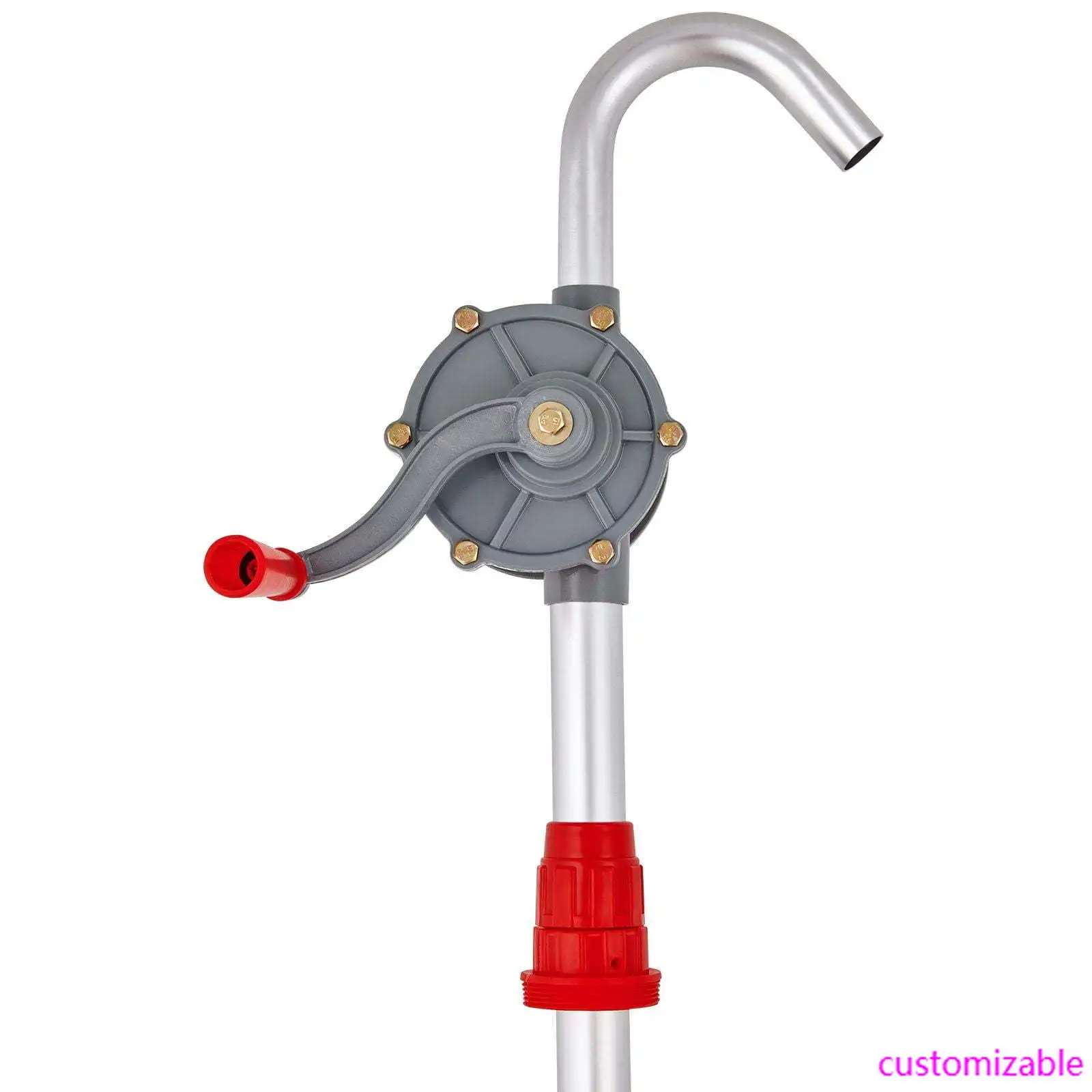 

Drum Pump, 6 GPM Flow, Rotary Barrel Pump Hand Crank, Fits 5 to 55 Gallon Drums with 3-Section Suction Tube Assembly and
