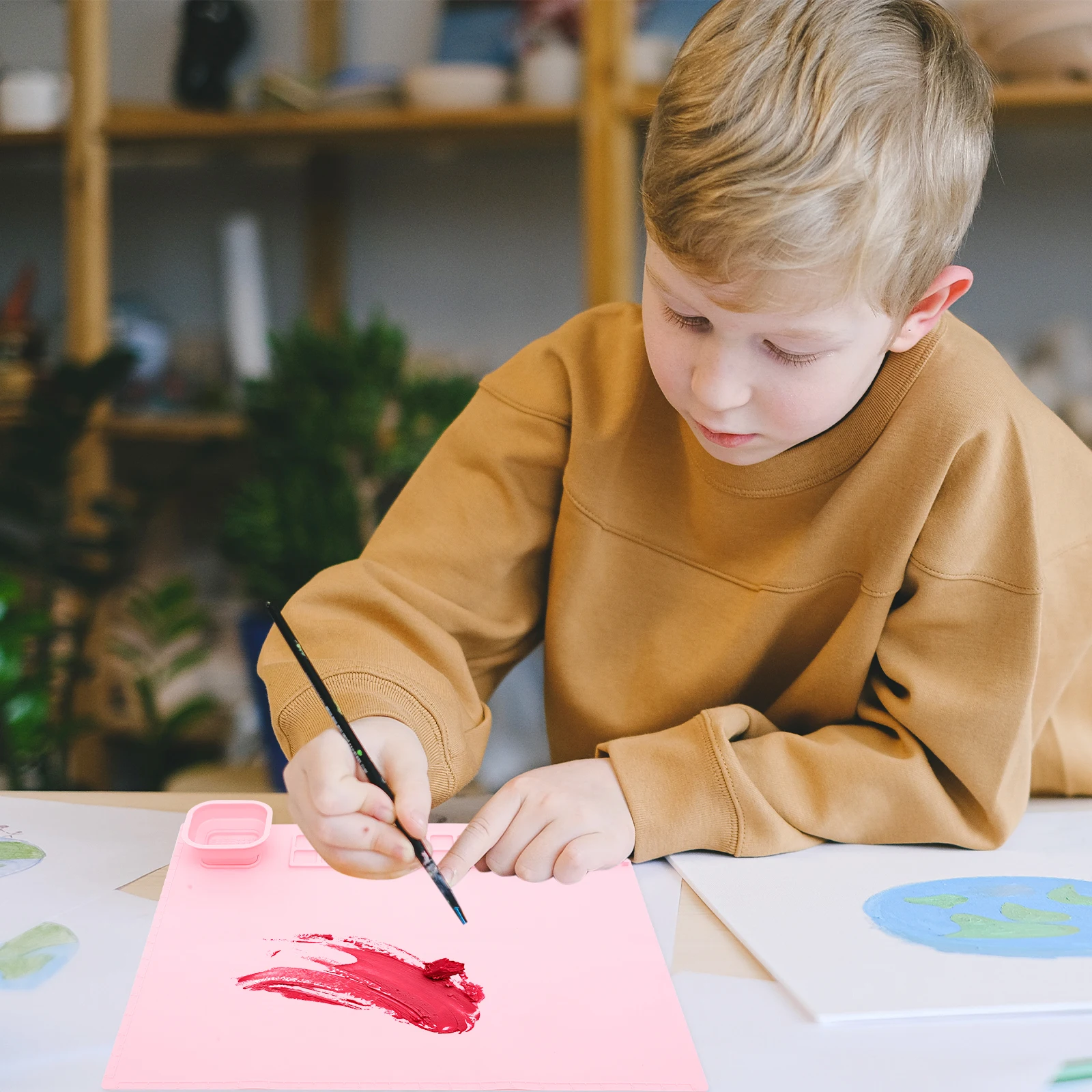 

1Set Paint Pallet High End Material Color Mixing Plate Easy to Use for Painting DIY Craft Art Supplies Paint Palettes