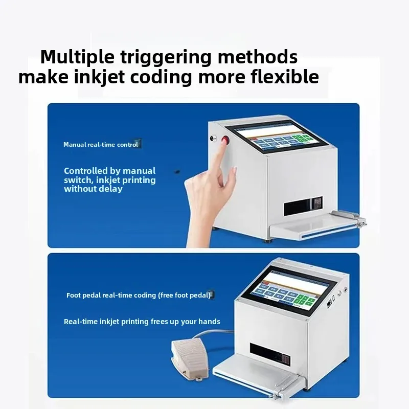 Desktop Static Inkjet Coder, Automatic Date QR Barcode Logo Printer for Bottle Cap Packaging