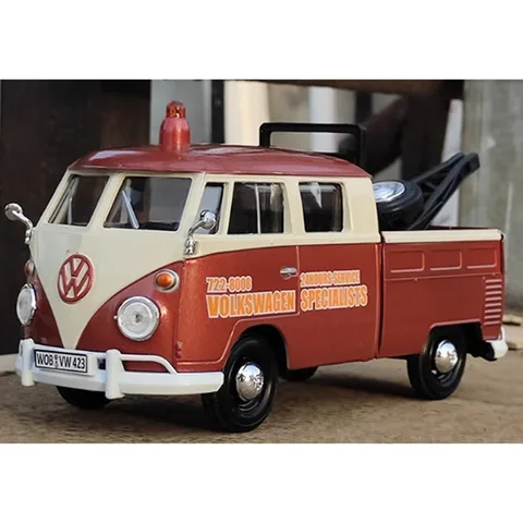 Motormax 1:24 VW T1 Bus Simulazione Modello di auto in lega Modello di autobus Simulazione in metallo Giocattolo da collezione Ragazzi adulti Giocattoli regalo souvenir
