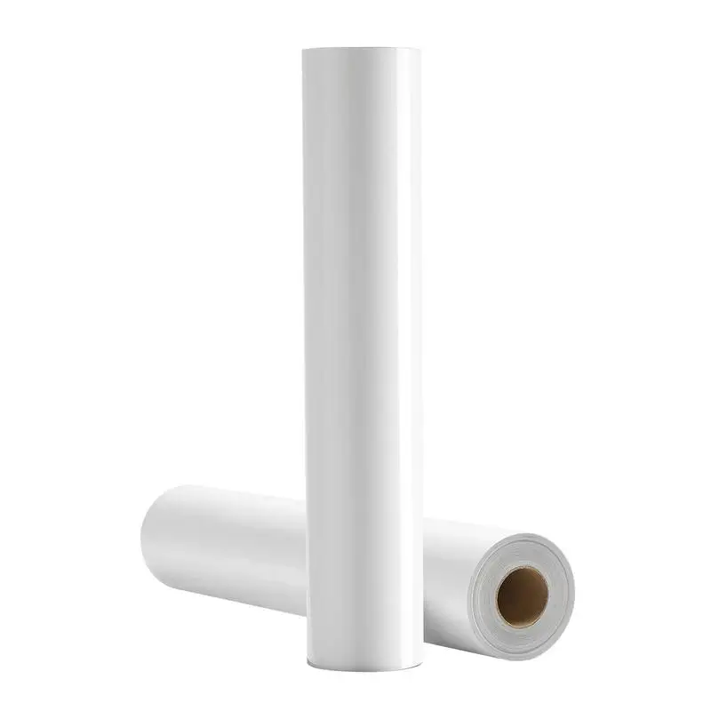 Rouleau de vinyle thermocollant blanc brillant 30,48x726 cm, thermocollant flexible facile à découper et à désherber, forte adhérence, HTV compatible avec machine de découpe, pour divers matériaux