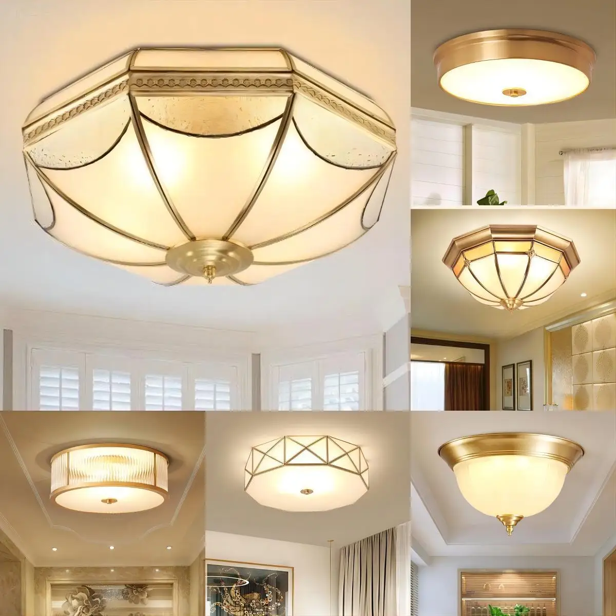 

Европейский и американский полностью медный потолочный светильник для гостиной, спальни, фойе, коридора, лестницы, крыльца, потолочный светильник 110 В 220 В