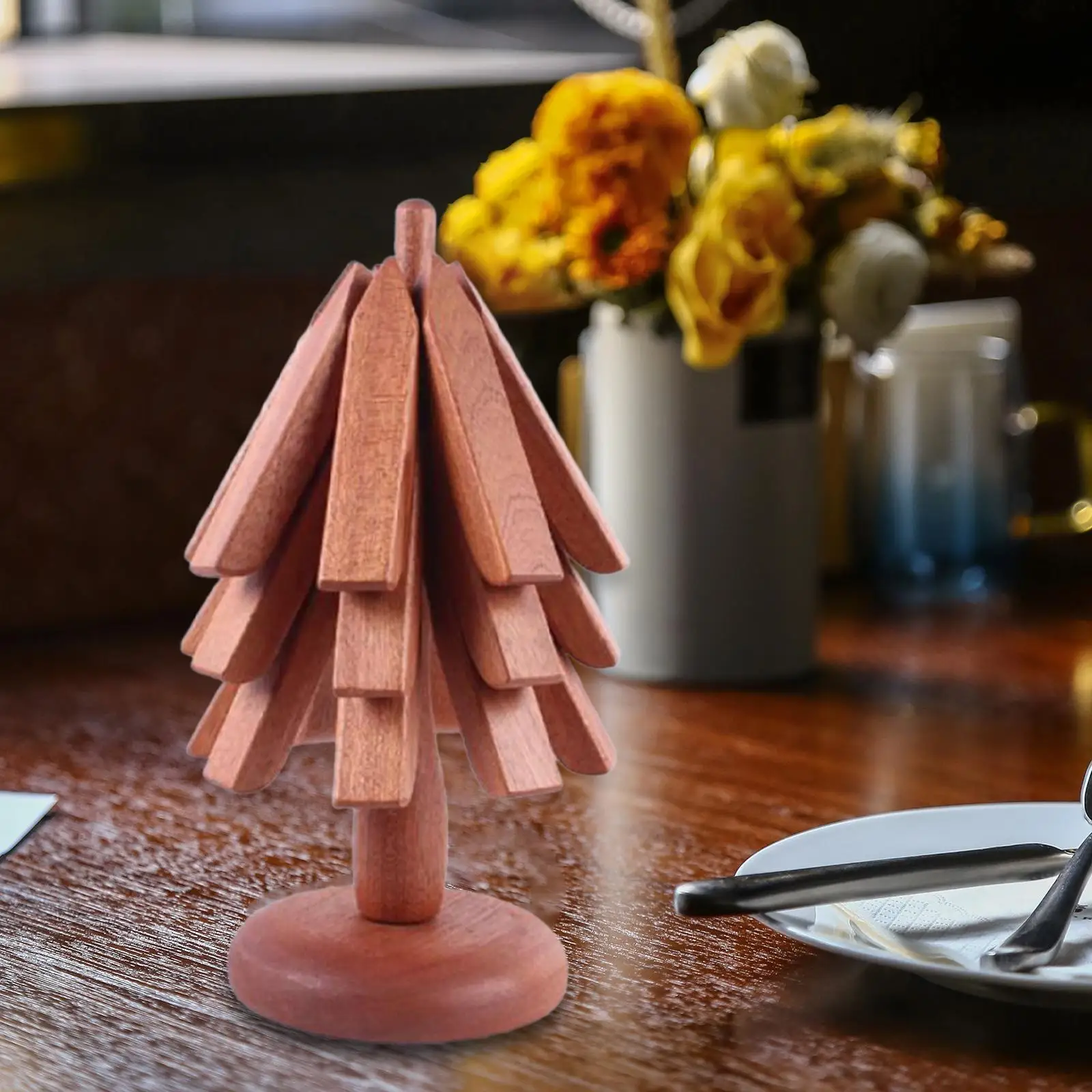 

Tree Trivet Set for Hot Dishes Wood Coasters for Dishes Housewarming Gift