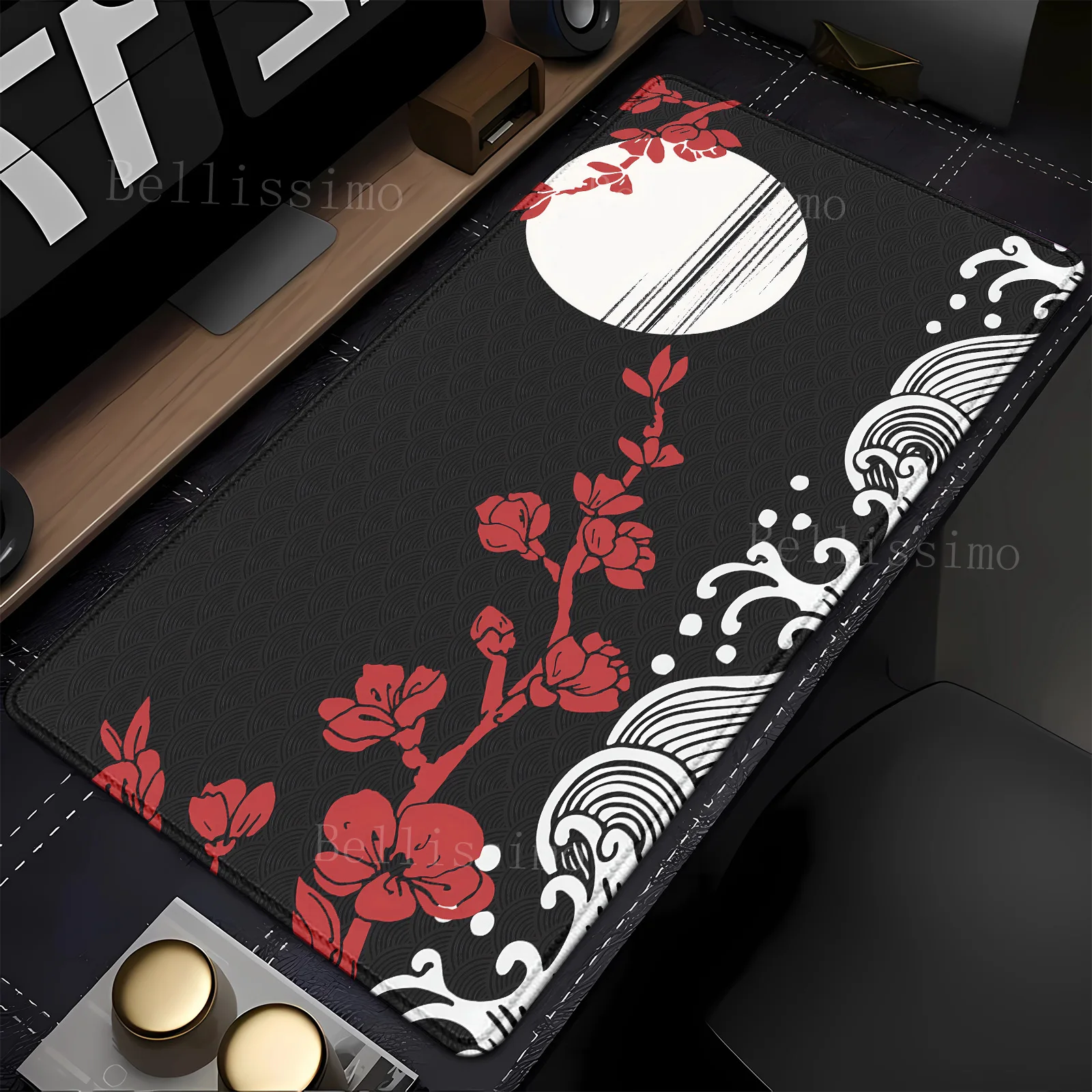 Starry Sky Moon Sakura Scenery cherry blossom mouse pad Large Office Game XXL Rubber Anti-slip desk mat Gaming Keyboard Mousepad