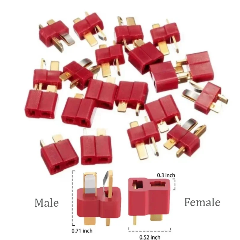 1/5/10/50 Pcs/Sets Red Black Ultra T Plug Male & Female Deans Style Connectors Style For RC charger LiPo Battery ESC Spare Parts
