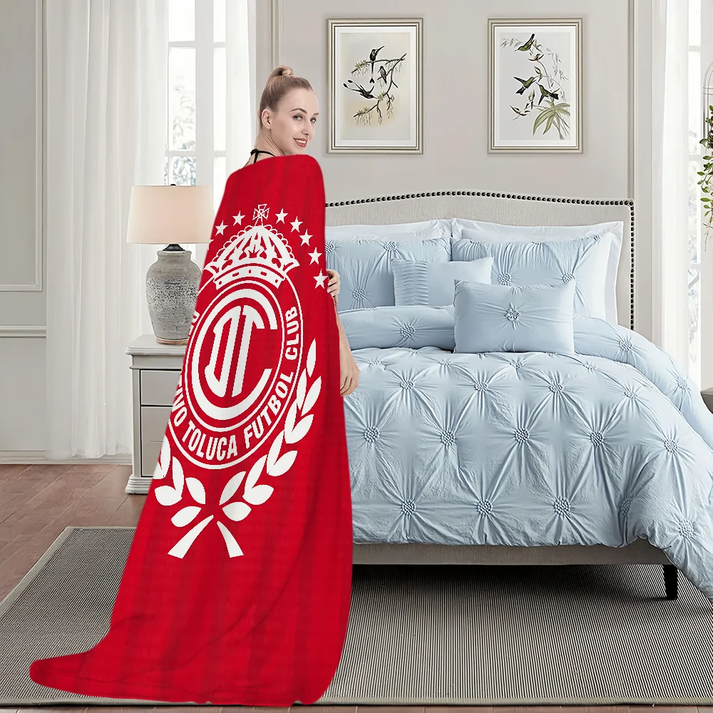 T-Toluca FC Football Blanket Blanket for Couch Sofa Travel Home Hiking Picni Bed Beding Flannel Blanket birthday gift