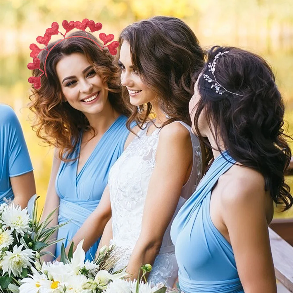 

Heart Headband Felt Cloth Elastic Valentine Hairband Wedding Party Headwear Love Heart Hair Accessories Photo Prop Women Girls