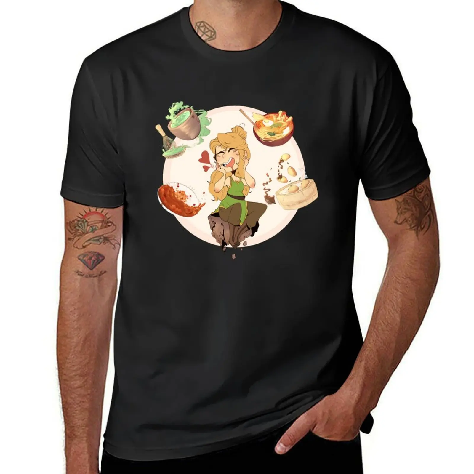 Sara Foodset V2- Commission T-Shirt kawaii clothes plus sizes plain Aesthetic clothing t shirts men