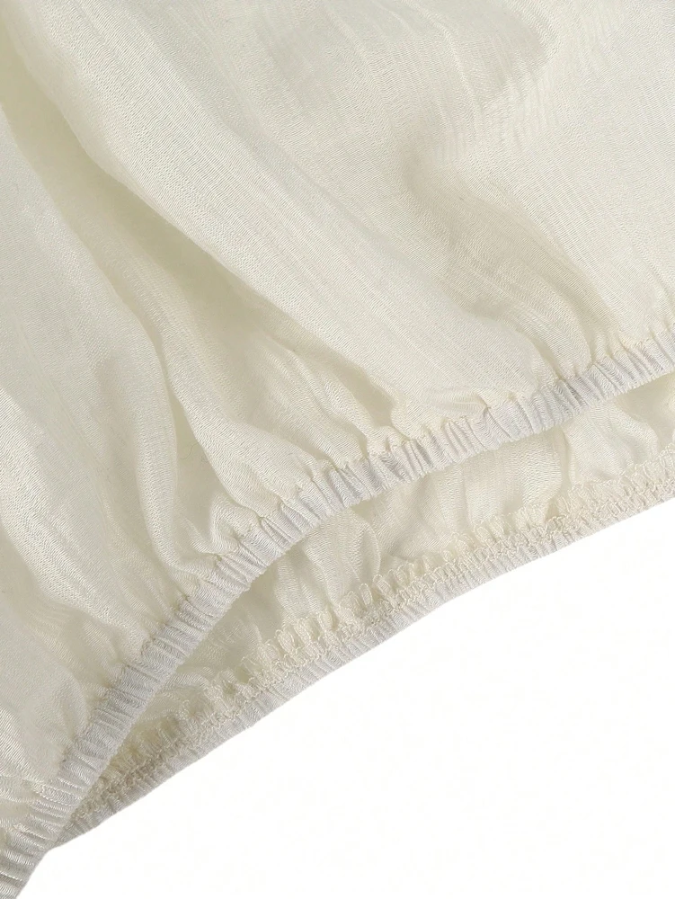 Stylisches Damen-Off-Shoulder-Oberteil mit Taillenbund, Spitzenbesatz, Langen Ärmeln und Bindedetail: Lässig und Elegant – Detail 6