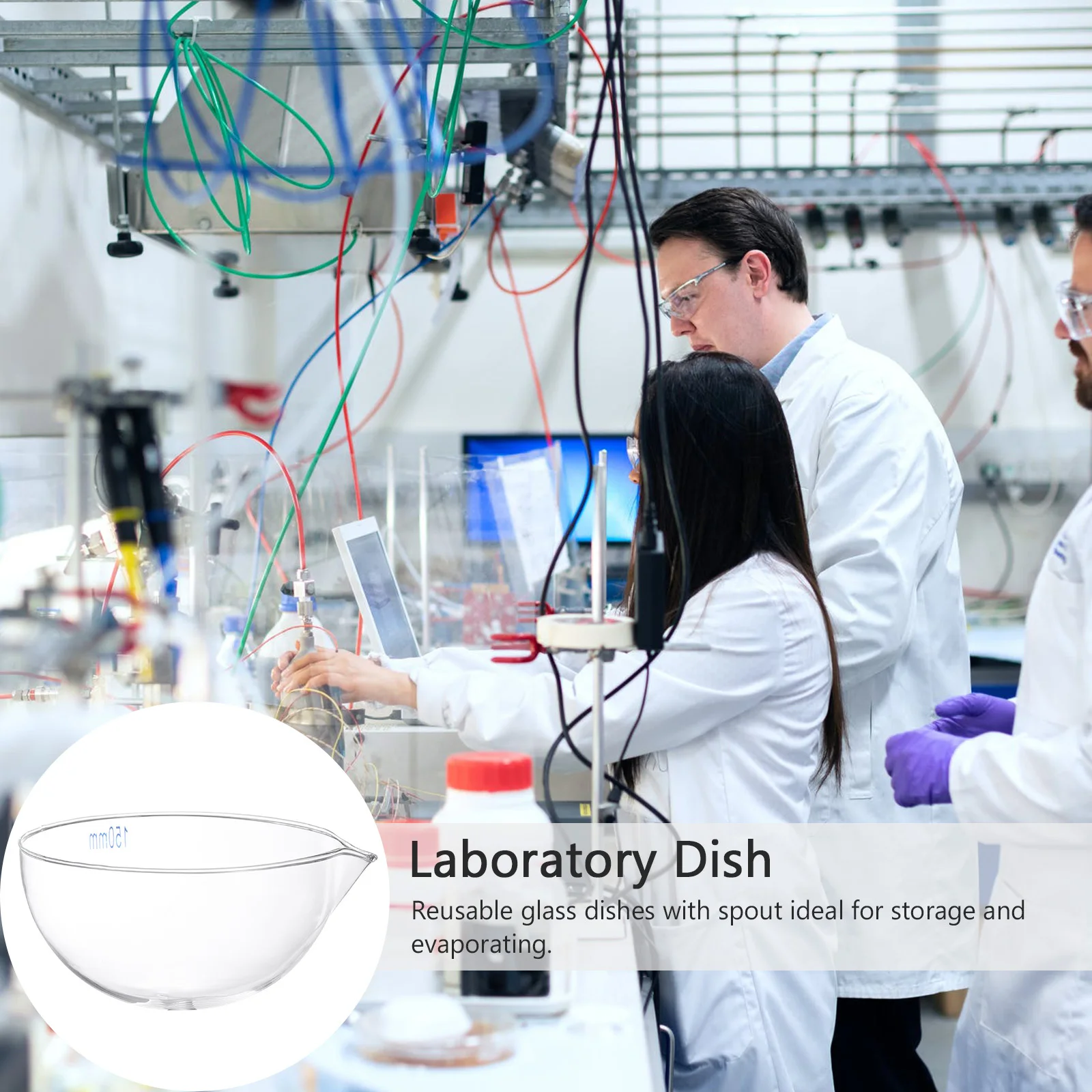 

1Pcs Glass Evaporating Dish Round Bottom Container Heat Resistant Laboratory Tool Convenient Evaporation Basin Glass Supplies