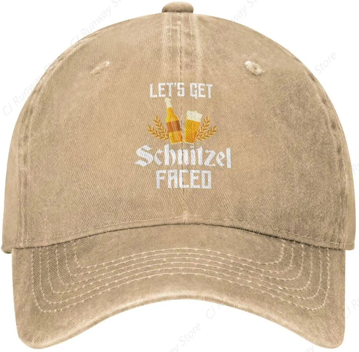 Funny Bavarian Oktoberfest Hat Let's Get Schnitzel Faced Hat Men Baseball Cap Cute Hats