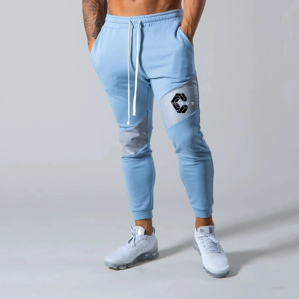 CRONOS GYM Print Pants Men Casual Sports Pants Running Workout Jogging Sportswear Men Patchwork Joggers Sweatpants Long Pants - Image 4