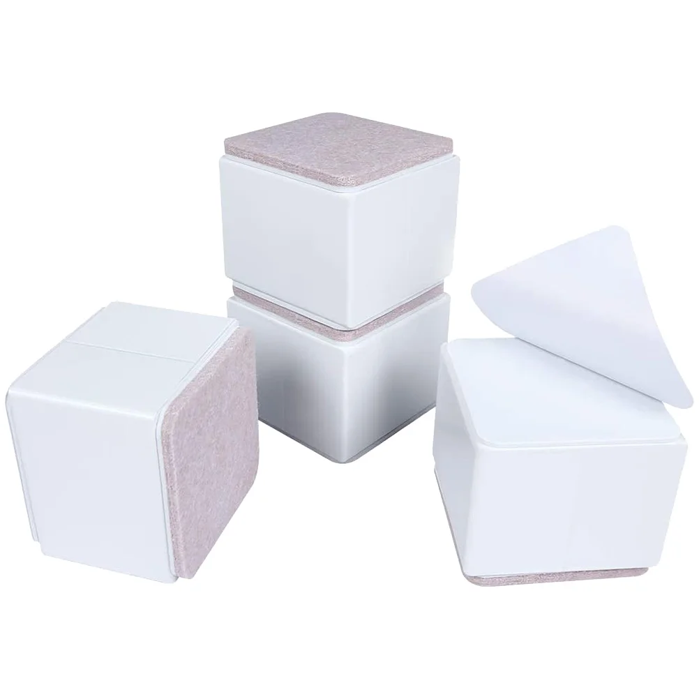 

4 Pcs Furniture Leg Pads Heightening Cushion Blocks Carbon Steel Felt Anti Noise Reduction Impact Absorption Strong Load