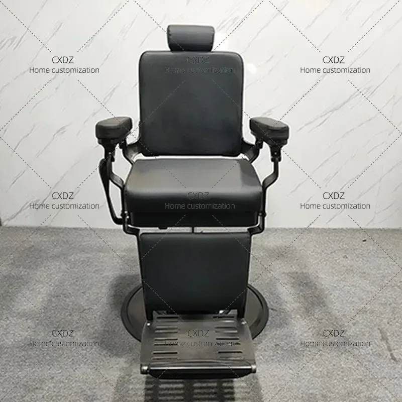 Men's Retro Barber Chair Hydraulic Lift Swivel Salon Furniture Heavy Duty Haircut Shaving Seat for Barbershop Styling Station