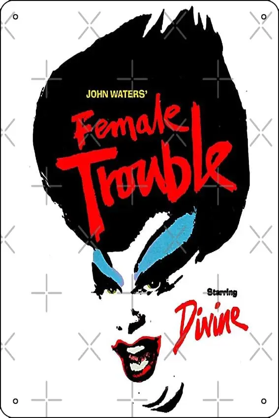 Music Vintage Female Trouble  Gifts Music Fan Poster Metal Tin Sign 12 X 8 Inch Funny Man Cave Home Office Bar Decor sign