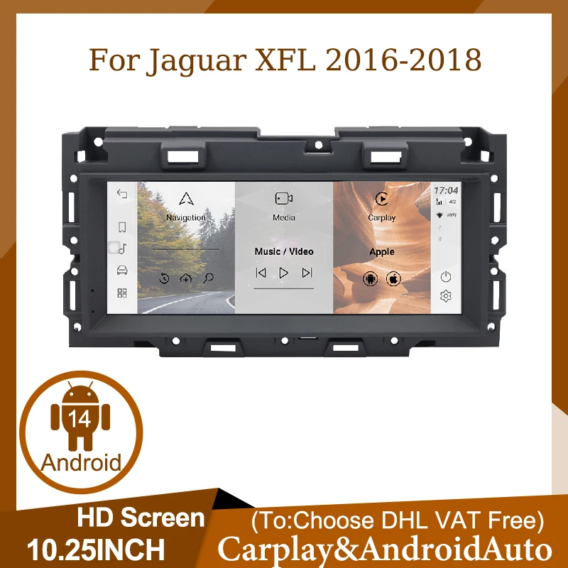 Carplay Android 14 Car Radio Multimedia GPS Navigation Stereo Auto Screen Display For Jaguar XF XFL 2011 - 2019 Head Unit