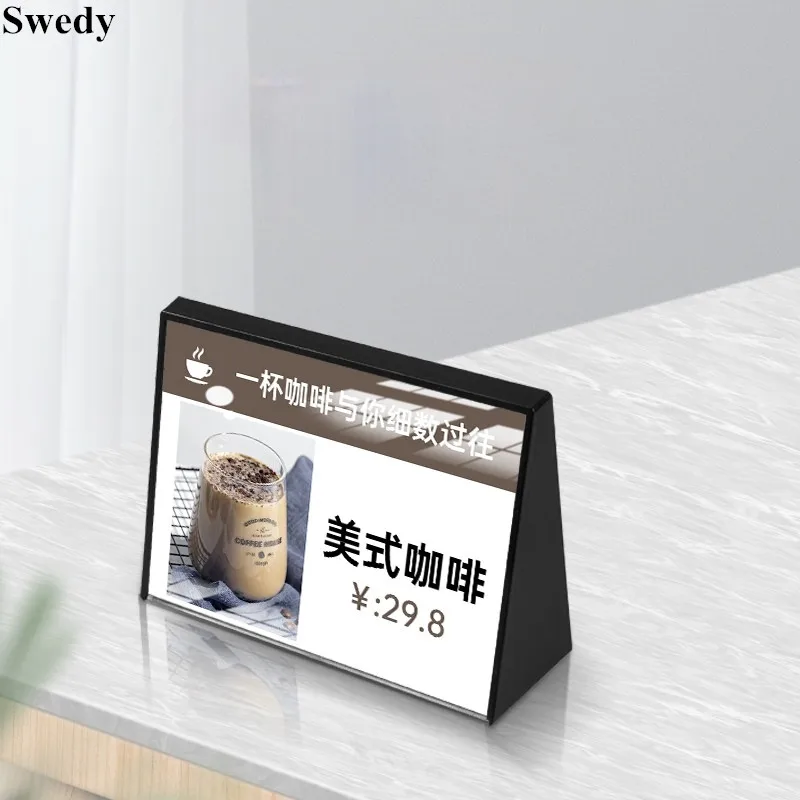 74x53mm Desktop Tisch Nummer Ort Restaurant Menü Papier Halter Mini Preis Label Tags Kunststoff Acryl Schild Halter display Stand