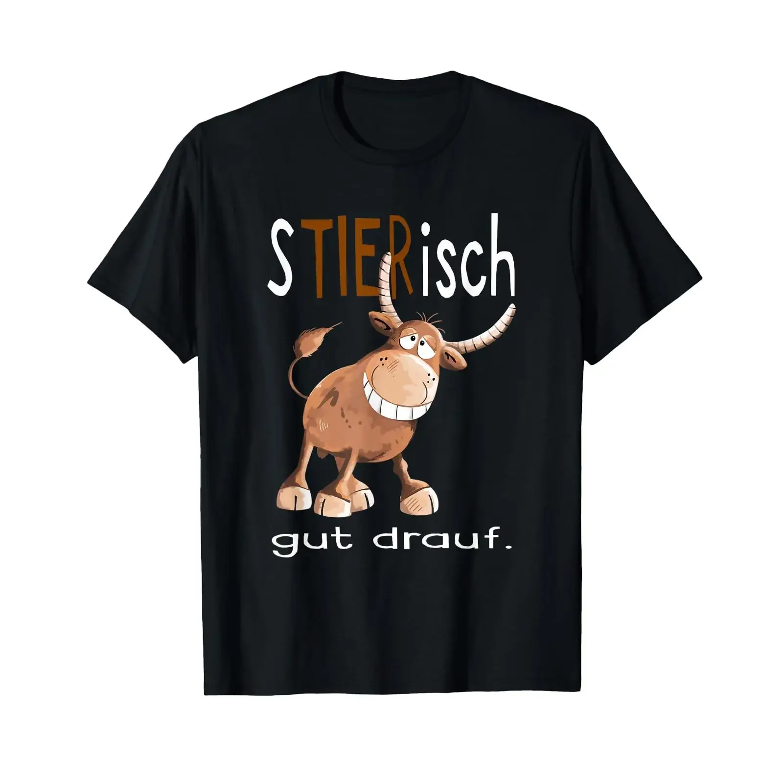 Funny Taurus Good Drauf Sayings Motif I Fun T Shirt vintage Washed homme Comfortable Top For Everyday Wear Stretched Soft