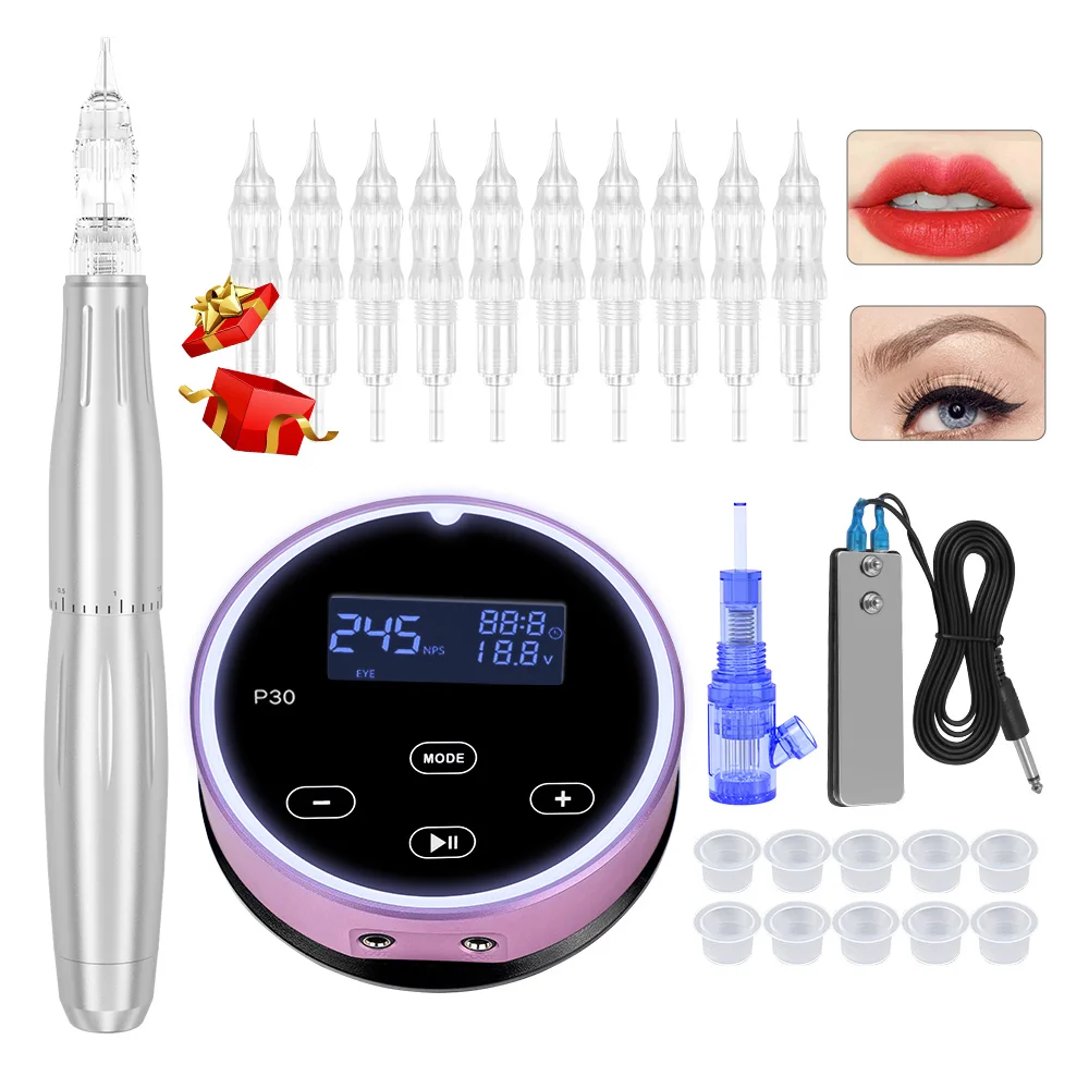 

Professional Permanent Makeup Machine Rotary Tattoo Machine Pen Gun Microblading For Eyebrow Eyeliner Lip Dermograph Tattoo Kit