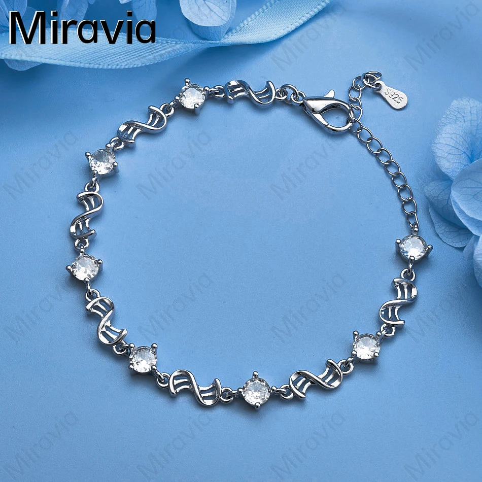 

Miravia 925 Sterling Silver Letter S Zirconia Bracelet Charm Cute Women Party Jewelry