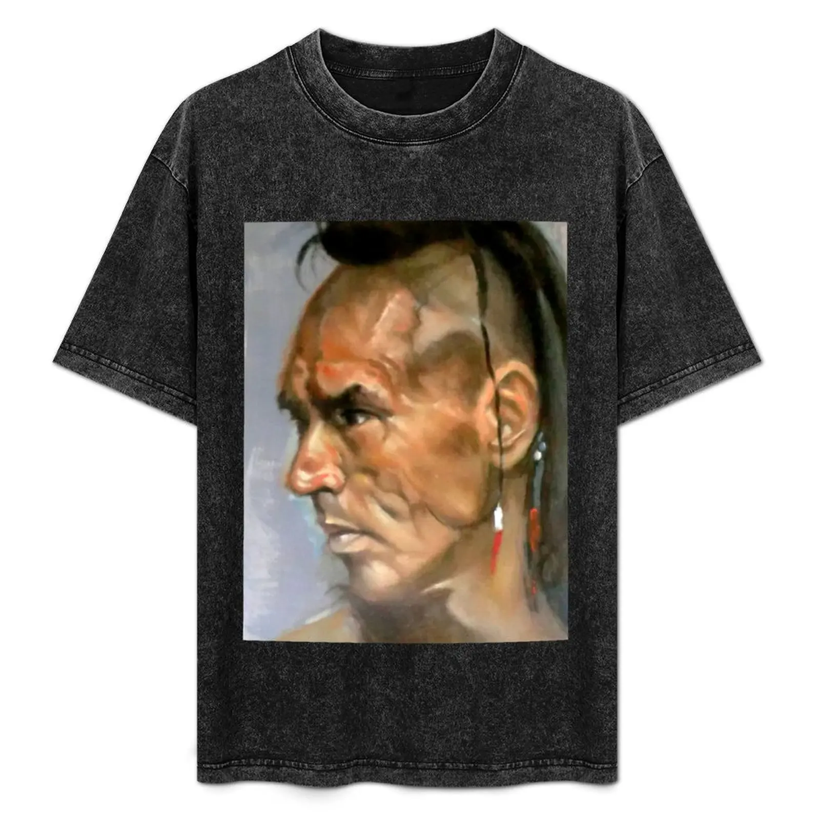 

Wes Studi as Magua In The Last Of The Mohicans T-Shirt Abstract Pattern Print Top