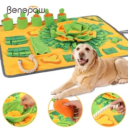 Benepaw  Dog Snuffle Mat Pet Feeding Pad Squeaky Puppy Sniffing Puzzle Toys Interactive Encourages Natural Foraging Skills