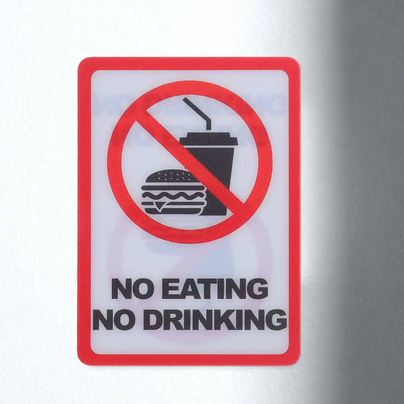 12Pcs No Eating Drinking Warning Labels Clear Self Adhesive Safety Stickers for Factory Workshop Office Library Indoor Outdoor view 4