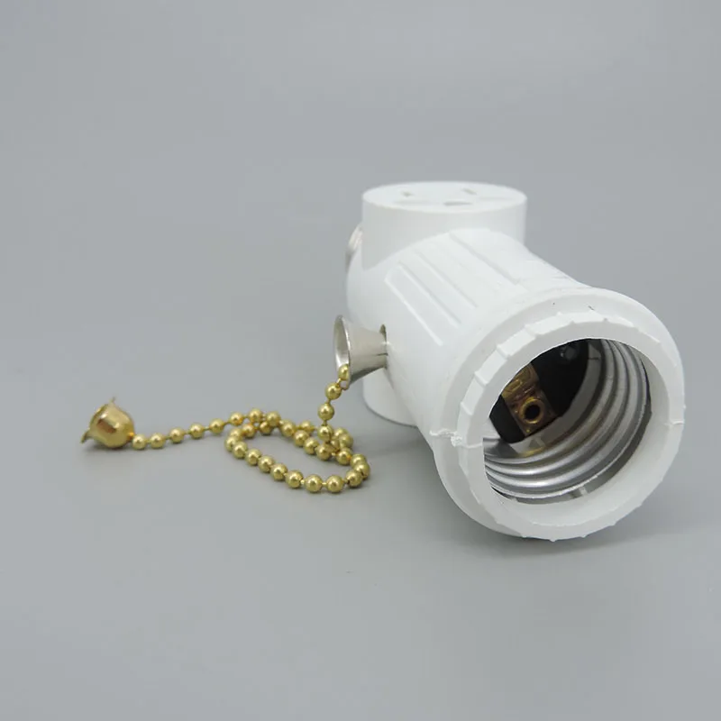 for US America power plug AC to E27 E26 to Light Bulb Adapter Lamp Holder Base Socket Pull Chain Switch Conversion White Black