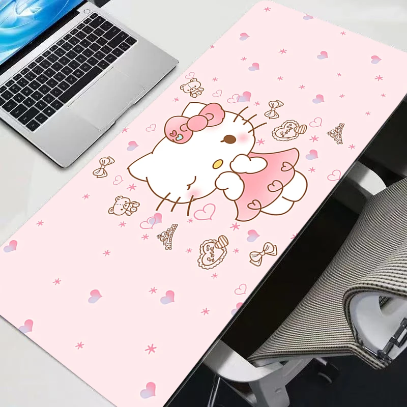 Hello Kitty Mouse Pad Large Rubber PC Computer Gaming Accessories durable Mousepad Desk Mat Locking Edge Gamer Carpet