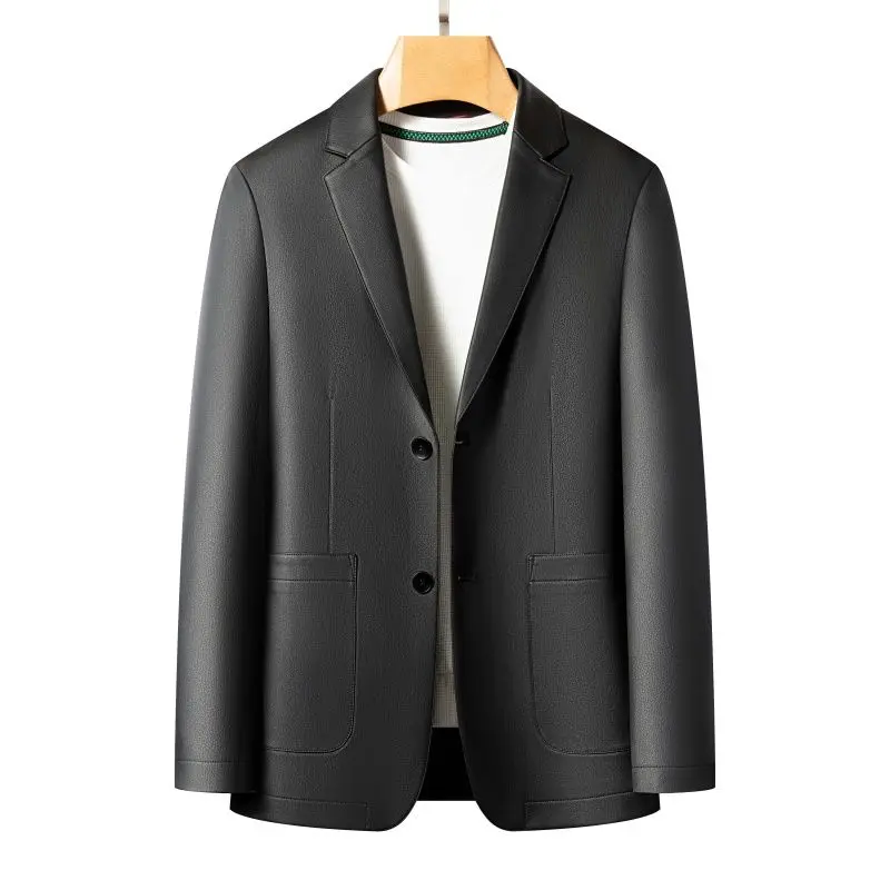 2026 Frühling und Herbst Lederjacken, Lässige Lederanzüge, Herren-Lederjacken und Schaffell-Slim-Fit Hochwertige Jacken – Detail 5
