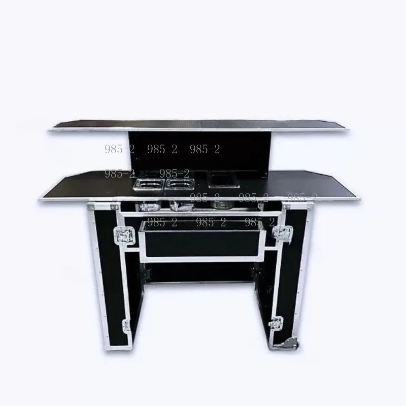 Foldable Rolling Mobile Bar Cart, Portable Pop Up Cocktail Bar for Parties, Wedding and Catering Business