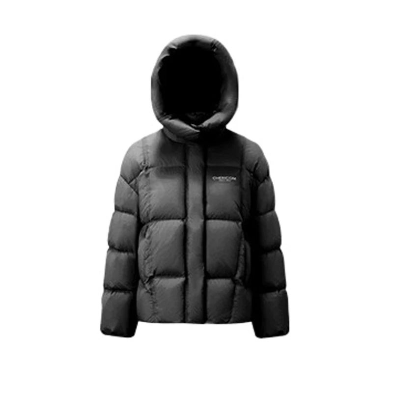 Chericom 여성용 패딩 재킷 탈부착 가능한 후드 스탠드 칼라 사선 포켓 겨울 다운 재킷 신축성 방풍 코트 Y318188Y