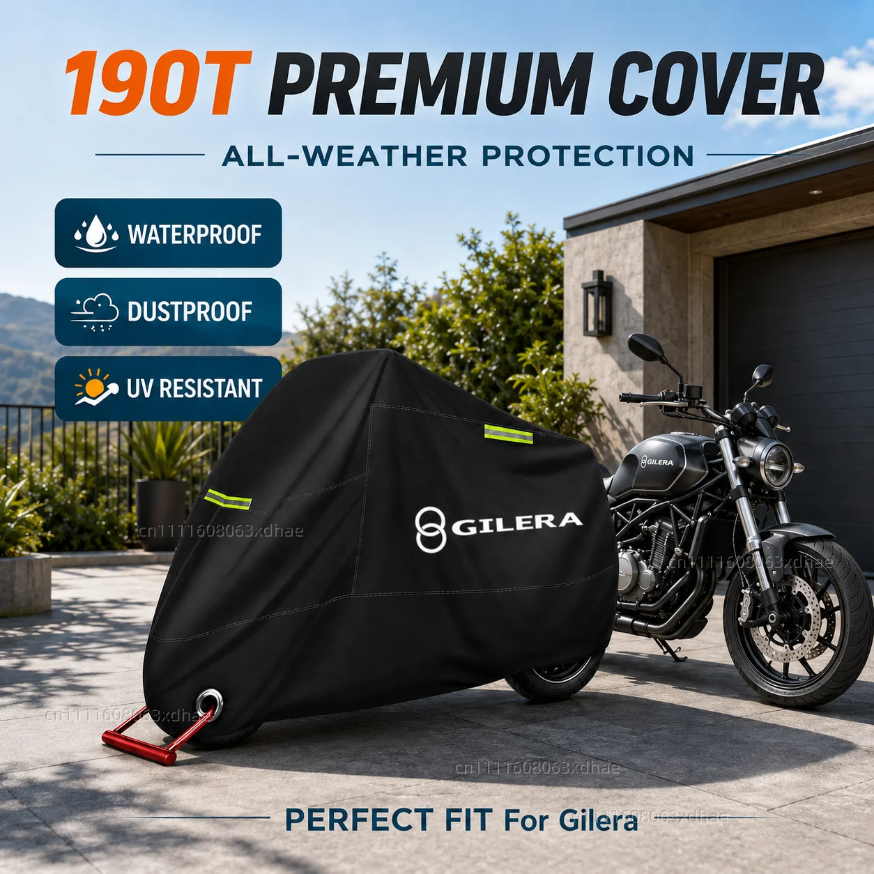 Funda para motocicleta para todas las estaciones, impermeable, protección contra el polvo, la lluvia y los rayos UV, tela Oxford 190T para Gilera GP800 Fuoco Nexus 500 Runner 50