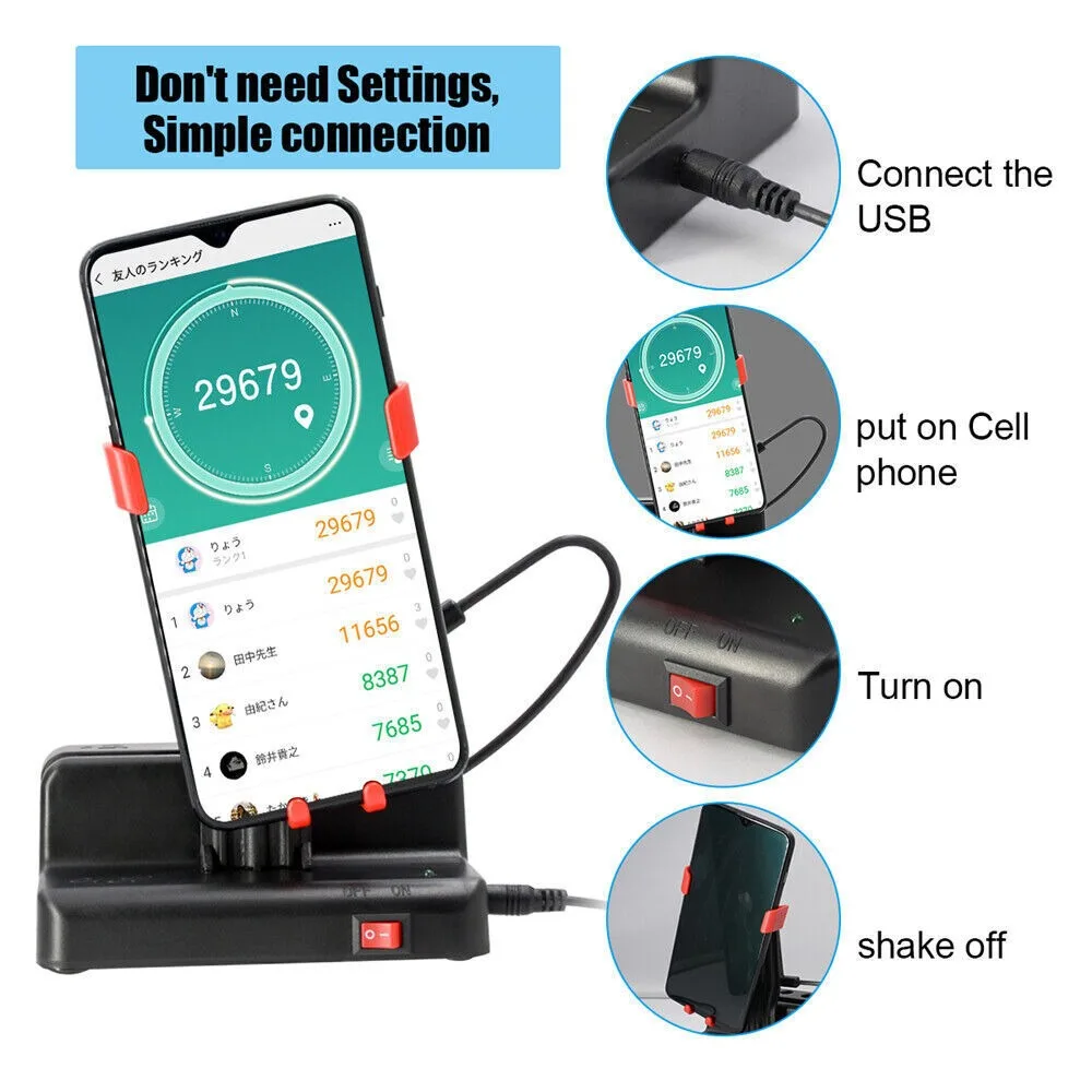 

USB-шаговый счетчик, держатель для ручки, ручной автоматический качающийся шейкер для телефона, держатель для телефона, качающийся шагомер для Pokemon