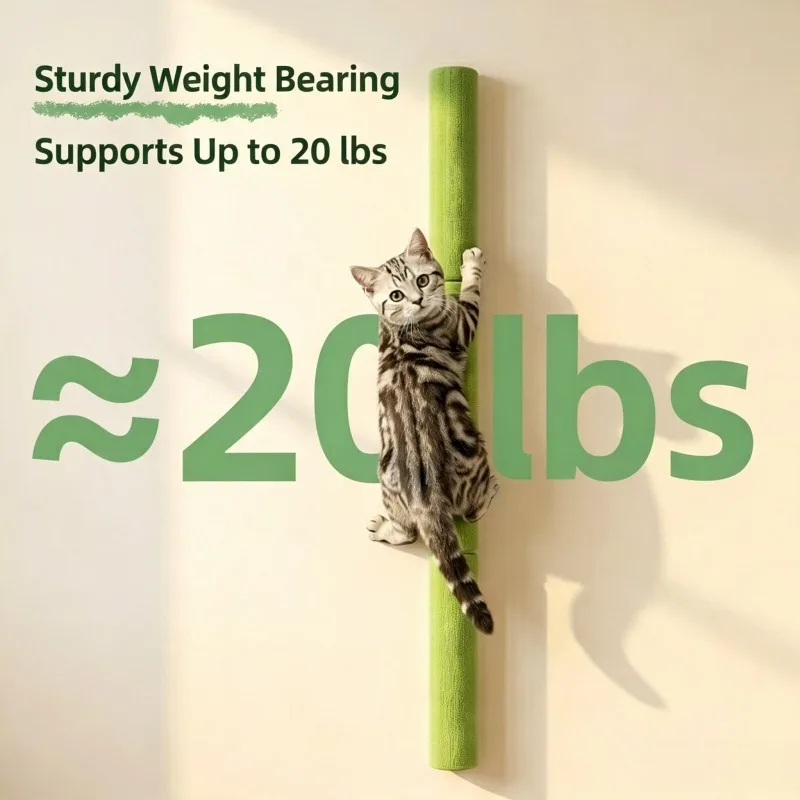 Self Adhesive Cat Scratcher Wall Sticker Climbing Post Felt Cylinder Scratch Post Cat Toy Wall Mounted Pet Furniture Scratch Pad