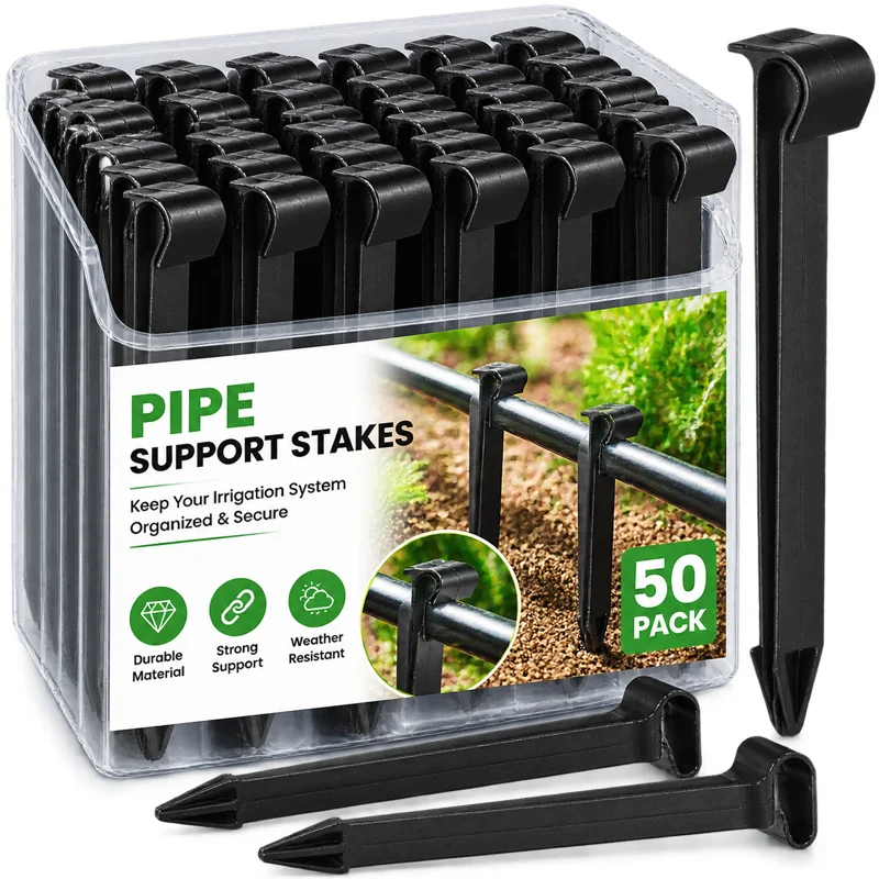 10-50PCS Drip Irrigation Hose Holders Ground Stakes Pipe Support Bracket Fixing Spike Pegs for Outdoor Garden Irrigation Tube
