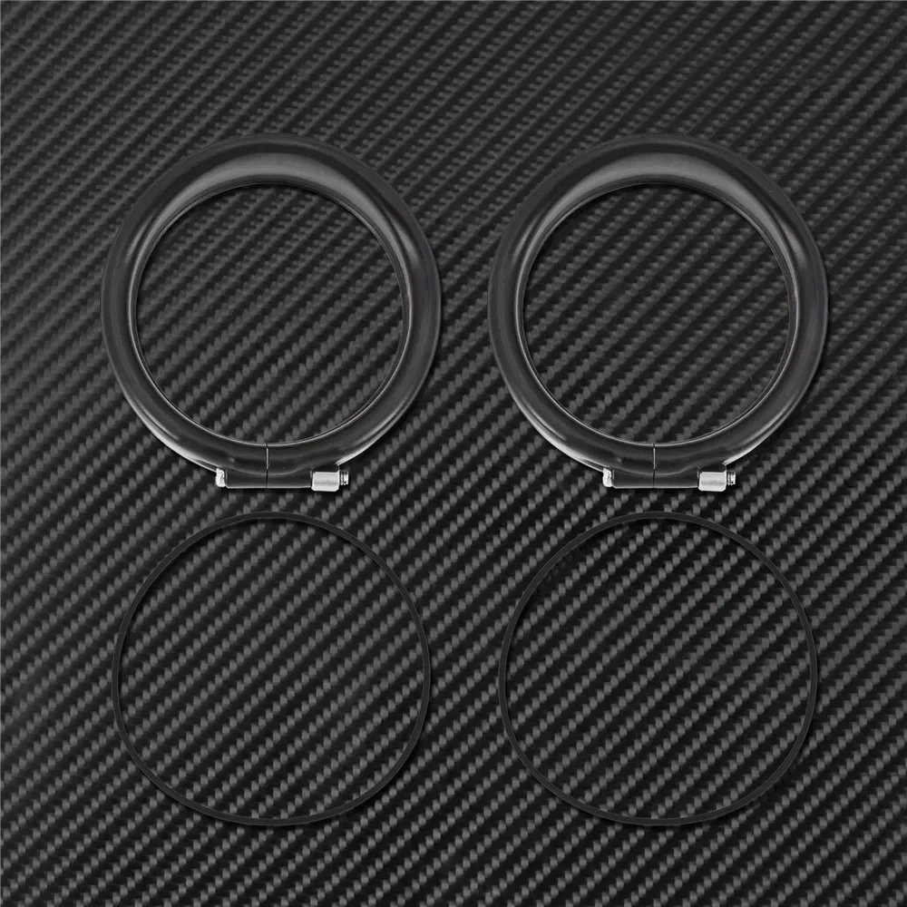 Motorcycle Bezel Visor Style Turn Signal Light Lamp Trim Ring With Rubber Rings For Harley Touring Softail FLHR Road King FLST