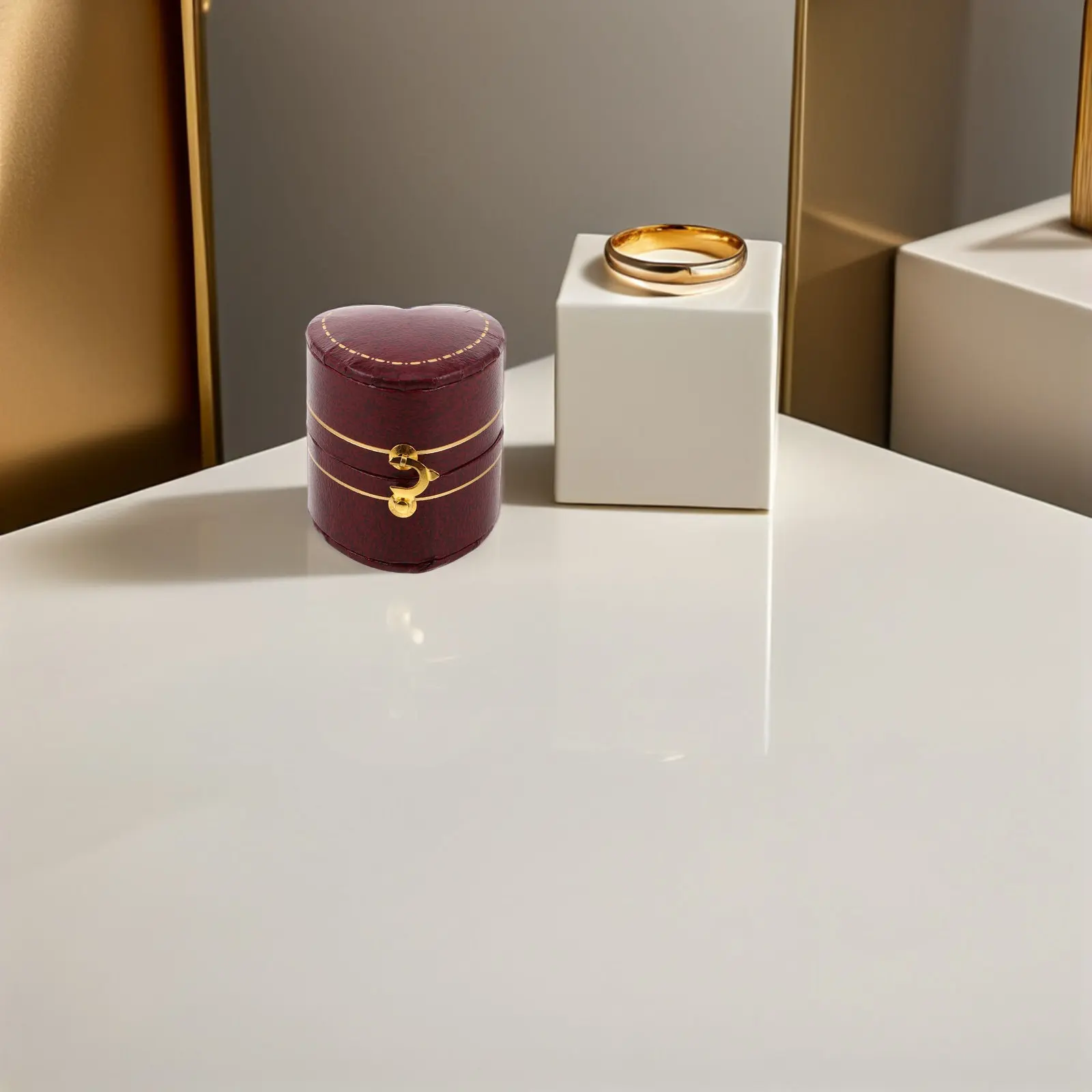 

Винтажная мини-шкатулка для украшений в форме сердца, портативный дорожный футляр для колец, милый маленький органайзер для мелочей, декоративный сувенир