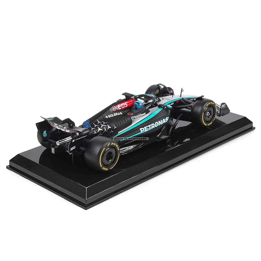 Bburago 1:24 2024 F1 فريق Mercedes-AMG Formula One # 44 لويس هاميلتون # 63 جورج راسل نموذج سيارة نموذج مجموعة لعبة هدية