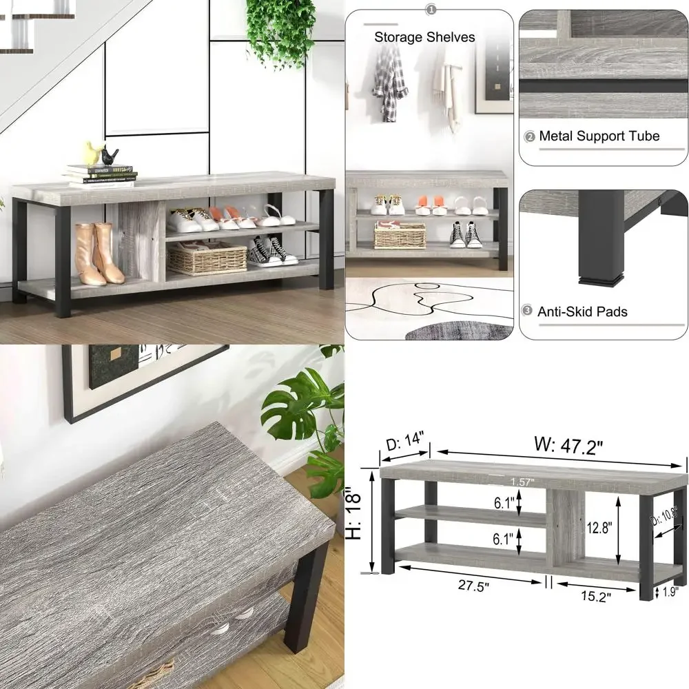 

Винтажная деревянная скамейка для хранения обуви в деревенском стиле для прихожей, прихожей и входа с сидениями и винтажным решениям для хранения в помещении