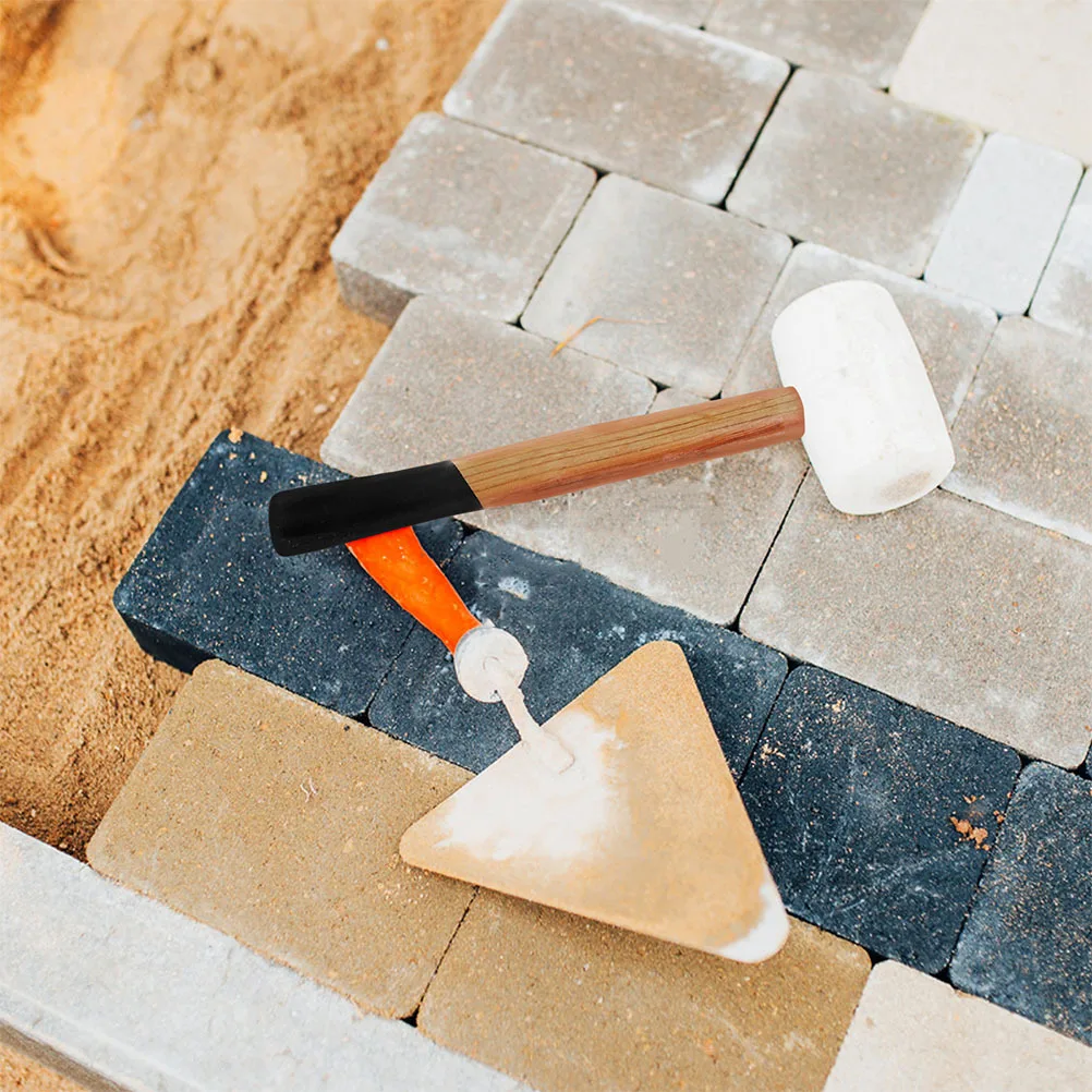 Martillo de repuesto con mango de madera para herramientas de mampostería, mango de madera resistente con cabeza cuadrada de precisión para taller de construcción