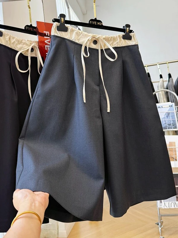 

Широкие брюки очень большого размера с высокой талией, свободного кроя, для весны и осени, для женщин больших размеров, модные и стильные